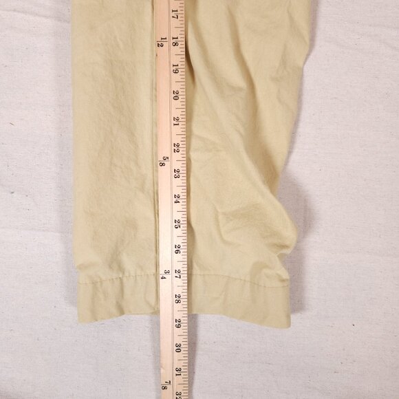 LL Bean Cargo Pants Mens 35x32 (~32x28.5) 100% Cotton Light Yellow RUNS SMALL - Picture 6 of 15